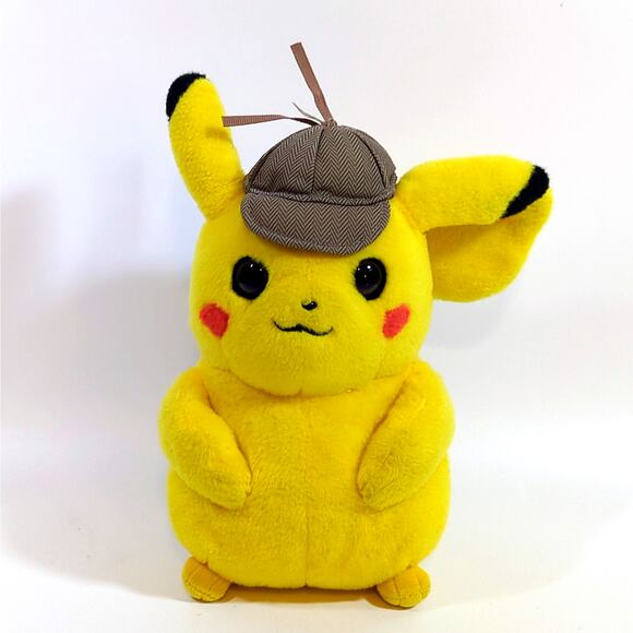 Pokemon Pikachu Plush 9" Detective Hat Plush Stuffed Animal 2019 Nintendo - Picture 1 of 4